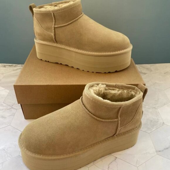 Ugg Classic Ultra Mini Platform Boots Driftwood - Picture 3 of 5